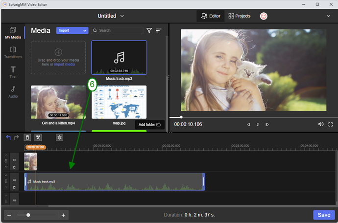 Step 7: Add Audio Track to Video