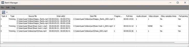 Batch Manager of SolveigMM Video Splitter