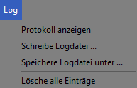 Batch-Manager Menü "Protokoll"