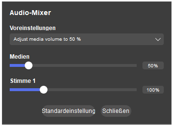 WMP Trimmer Plugin GUI-Steuerelemente, Audiomixer