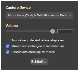 WMP Trimmer Plugin GUI-Steuerelemente, Voice-Over-Einstellungen